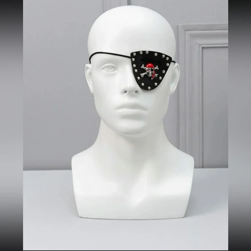 Kathrono Black Eye Patch with White Accents